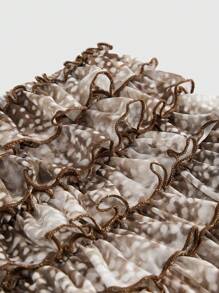 ROMWE Kawaii Y2K Style Fawn Print Low Waist Ruffled Mesh Layered Shorts For Women