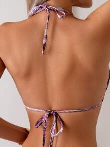 女士性感豹纹比基尼套装，适合夏季海滩