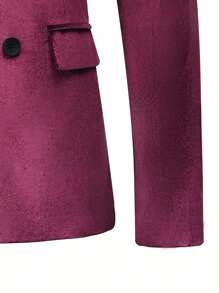 Manfinity AFTRDRK Men's Autumn Two-Tone Lapel Double-Breasted Elegant Suit Jacket - Burgundy - View 3