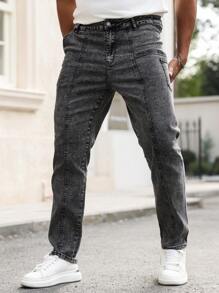 Manfinity Homme Men's Casual Skinny Fit Jeans - Grey - View 6