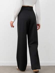 SHEIN Tall Tall Ladies Business Pants For Women Solid Color For Daily Use - Black - View 2