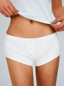 Flirla Leggings minimalisti a vita bassa e ultra corti, tinta unita