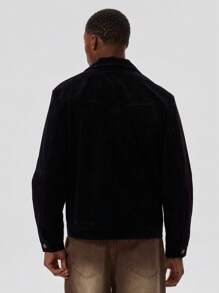 Musero Seam Detail Suede Jacket - Black - View 4