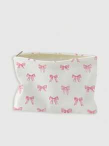 Marina Oliveira Artist Y2K 风格粉色蝴蝶结图案双面印花校园化妆包 - 彩色 - 查看 2