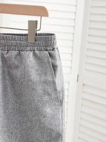 Manfinity VCAY 2 pièces/Set Chemise boutonnée à manches courtes à rayures lâches et unisexe & Short droit à taille cordée, tenue décontractée - Multicolore - Voir 3