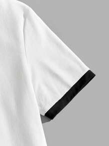 Manfinity Joysei 加大码男士趣味可爱黑猫图案撞色T恤，适合上学或送给朋友