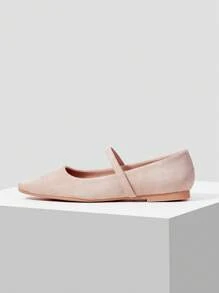 MOTF PREMIUM 女士玛丽珍款平底鞋，舒适简约，通勤百搭 - 淺粉色 - 查看 4