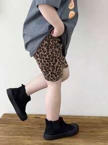 Dazy Kids Tween Girls' Leopard Print Casual Leggings, Minimalist Daily Basic Tights - Brown - View 1