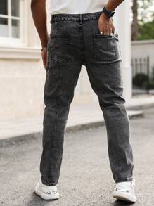 Manfinity Homme Men's Casual Skinny Fit Jeans - Grey - View 2