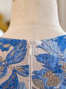 Váy bó tay bồng dệt jacquard cho bé gái - Nhiều màu - Xem 3