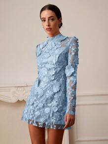 Aveloria Rosie Women's Spring Embroidered Party/Date Night Long Sleeve Dress Elegant FashionableOld Money Style For Spring Fall