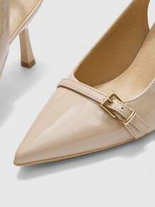 CUCCOO BIZCHIC 女士尖头高跟鞋，性感细跟户外派对活动杏色鞋 - 杏色 - 查看 5