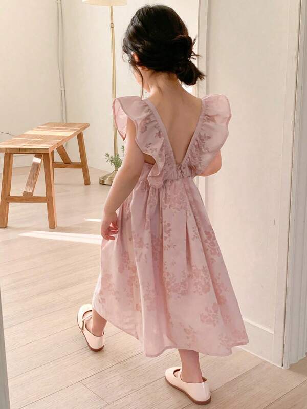 DAZY Young Girls Square Neck Woven Sleeveless Dress, For Spring/Summer Floral