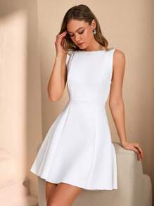 CLARA VERO VESTIDO DE NOVIA BLANCO CON PERLA EN EL LAZO