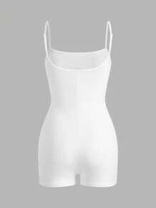 SHEIN EZwear White Knit Women's Camisole With Slip Dress And Cover Up Set - White - View 6