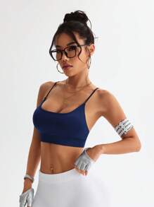 Easithlete Sutiã esportivo sem costura feminino (azul marinho) - Azul marinho - Ver 4