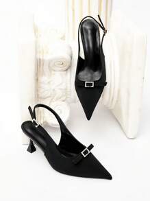 CUCCOO CHICEST Women's Pointed Toe Stiletto High Heels, Elegant & Sexy Slip-On Pumps For Commuting, Dating, Work, Party, Wedding, Retro Style, Spring Casual Wear - Black - View 2