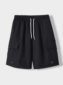 SHEIN Teen Boy Casual Street Fashion Cargo Shorts, Stylish Spring Summer , Holiday, Summer, Travel - Dark Grey - View 5