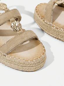 Styleloop Women's Casual Rope Sandals, Simple And Fashionable For Daily Wear - Khaki - View 9