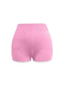 INAWLY Plus Size Color Blocking Skinny Sexy Shorts, Minimalist & Fashionable Casual Everyday Wear