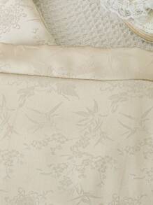 2 件装女宝宝中国风杏色泡泡袖旗袍领衬衫和碎花下摆裙子套装 - 杏色 - 查看 3