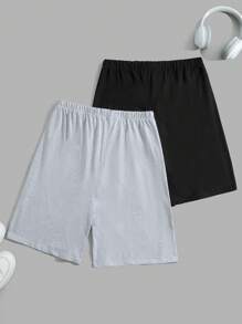 RueChic Men 2pcs Pack Letter Printed Regular Short - Multicolor - View 2