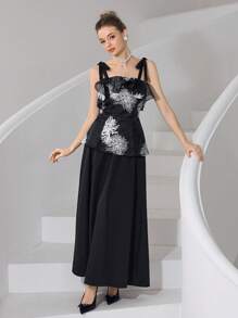 Modelyn 2pcs Women Casual Camisole Top And Pleated Skirt Set, Minimalist Fashion For Everyday Wear - Black - View 6