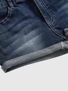 ROMWE Avant 女士 Y2K 星光千禧宝贝低腰牛仔短裤