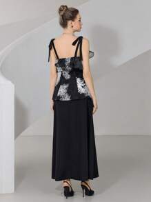 Modelyn 2pcs Women Casual Camisole Top And Pleated Skirt Set, Minimalist Fashion For Everyday Wear - Black - View 4