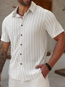 ResortEase Plus Size Men's Casual Simple Short Sleeve Shirt, Everyday Wear