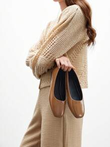 CUCCOO BIZCHIC Women's Fashion Simple Comfortable Everyday Flat Loafers Spring Shoes Spring Break Easter - Burgundy - View 5