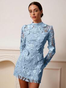 Aveloria Rosie Women's Spring Embroidered Party/Date Night Long Sleeve Dress Elegant FashionableOld Money Style For Spring Fall