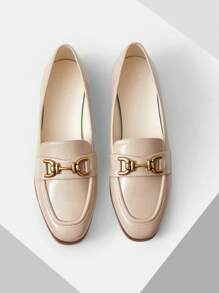 MOTF PREMIUM 休闲舒适百搭女式平底乐福鞋 - 杏色 - 查看 1