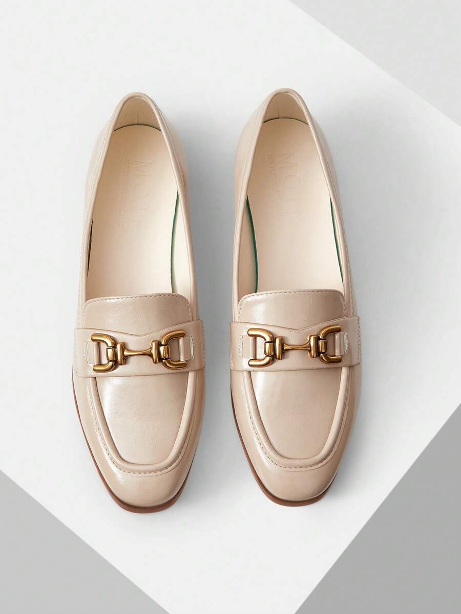 MOTF PREMIUM 休闲舒适百搭女式平底乐福鞋 - 杏色 - 查看 1