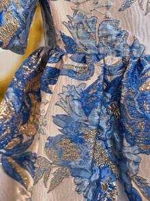 Váy bó tay bồng dệt jacquard cho bé gái - Nhiều màu - Xem 7