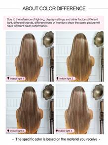 9X6 Wear&Go 无胶假发 4/27/613 挑染棕色混合金色长直发假发 100% 真人发质 180% 密度 18 英寸 20 英寸 女士 - S4/27/613 - 查看 4
