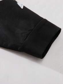 Manfinity EMRG Men's Star Print Round Neck Long Sleeve Casual T-Shirt , Men Graphic Tops - Black - View 6