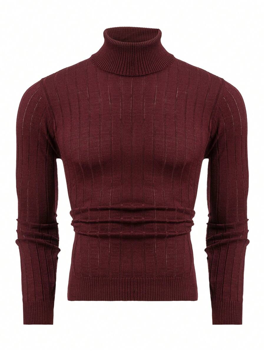 RueChic Men's High Neck Slim Fit Sweater