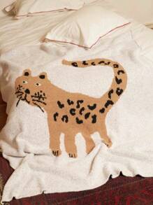 Joivida 1 pieza Manta de franela con borde medio de gato beige, manta suave para siesta en la oficina, sofá, aire acondicionado, manta de punto para cama, comodidad para la hora de acostarse, suministros de hotel de alta gama, decoración de Bed and Breakfast, regalo de inauguración de casa