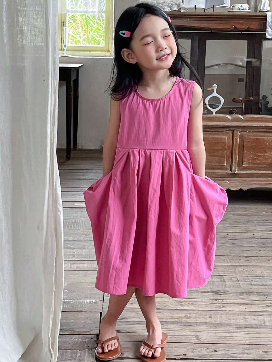DAZY Young Girls Fall Dress Vacation - Hot Pink - View 1