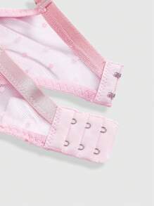 ROMWE Kawaii 3 pezzi/set Reggiseno con imbottitura e slip con ricamo floreale sexy, taglie forti, primavera