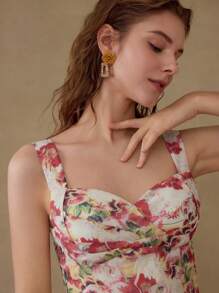 MOTF BLOMSTRYCK ÄRMlös CROP BLUS - Rosa - Visa 6