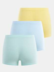 Set de 3 calzoncillos de algodón cómodos de color liso para niños