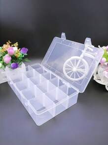 SHEIN 15 Grid Large Clear Plastic Storage Organizer, Perfect For Jewelry, Crafts, And More, Gift For Valentine's Day - Clear - View 1