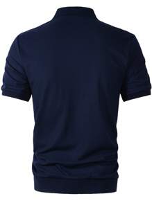 Manfinity Homme Herren Lässig Pendel Kurzarm Poloshirt in Farbblock, für Golf - Verschiedenfarbig - Übersicht 2