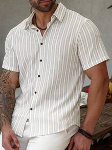 ResortEase Plus Size Men's Casual Simple Short Sleeve Shirt, Everyday Wear