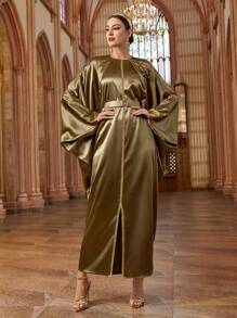 Al Najma 女士土耳其束腰外衣和阿拉伯传统长裙 - 綠色 - 查看 4