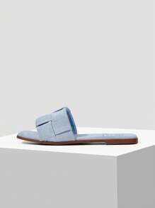 MOTF PREMIUM WOMEN'S COMFORTABLE MINIMALIST WOVEN SQUARE TOE FLAT SANDALS