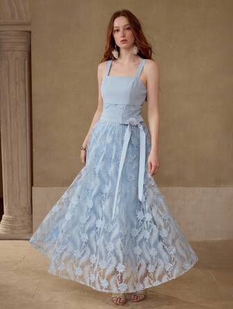 MOTF ギピュールレースベルトドレス