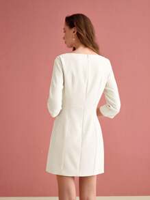 MOTF PREMIUM POCKET ZIPPER DRESS - Beige - View 6